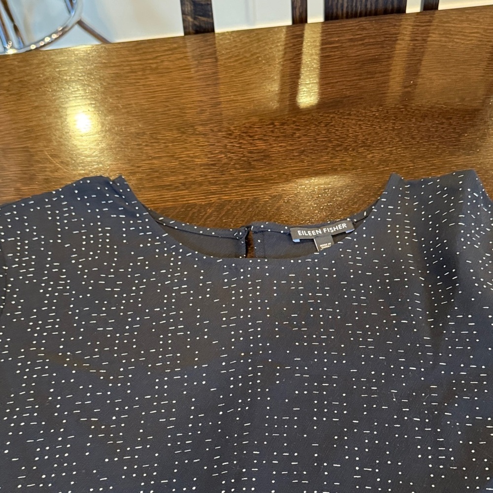 Eileen Fisher Black Top with White Dots